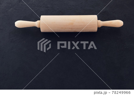 Close up Rolling Pin on Cooking Stone Table 78249966