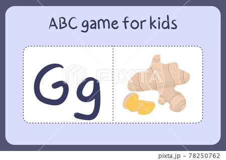 Kid alphabet mini games in cartoon style with letter G - ginger. 78250762