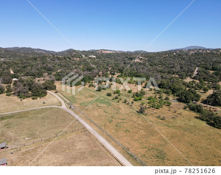 Aerial view of Julian land, historic gold mining town located in east of San Diego, California 78251626
