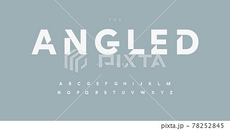 Geometric alphabet letter font. Modern logo letters inner cut serifs. Minimalistic vector typographic design. Internal angled serifs bevel type for tech logo, headline, monogram, lettering, branding 78252845