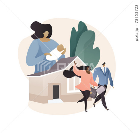 Babysitting services abstract concept vector illustration. 78253722