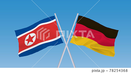 ドイツと北朝鮮の国旗のイラスト素材