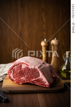 huge big block of ribeye beef steak 78254397