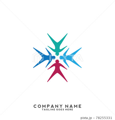 People, community, creative hub, social connection icons and logo 78255331