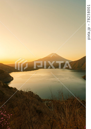 夜明けの富士山と本栖湖(中ノ倉峠展望地より) 夜明けの富士山と本栖湖(中ノ倉峠展望地より) 78258001