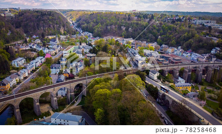 The famous viaduct in the city of Luxemburg from above The famous viaduct in the city of Luxemburg from above 78258468