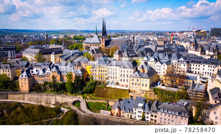 The historic buildings in the city of Luxemburg from above The historic buildings in the city of Luxemburg from above 78258470