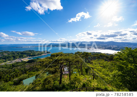 東北地方宮城県気仙沼市亀山展望台から大島の絶景 78258585