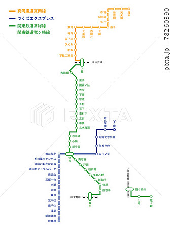 茨城県の私鉄路線図(内陸部) 茨城県の私鉄路線図(内陸部) 78260390