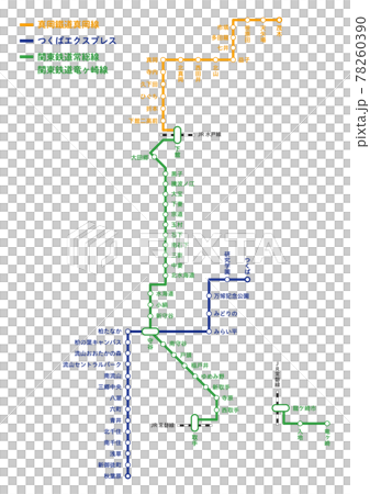 茨城県の私鉄路線図(内陸部) 茨城県の私鉄路線図(内陸部) 78260390