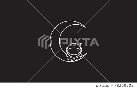 crescent astronaut lines logo symbol vector icon illustration graphic design crescent astronaut lines logo symbol vector icon illustration graphic design 78260505