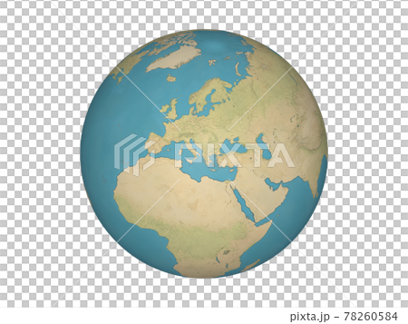 地球 イラスト風 アルファ付きのイラスト素材