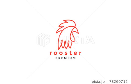 continuous lines head rooster logo symbol vector icon illustration graphic design 78260712