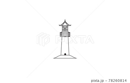 lines simple lighthouse logo symbol icon vector graphic design illustration 78260814