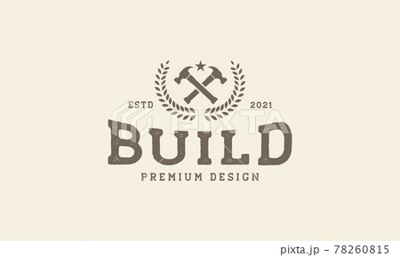 vintage cross hammer logo symbol icon vector graphic design illustration 78260815