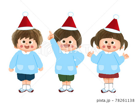 クリスマス会をする園児のイラスト素材
