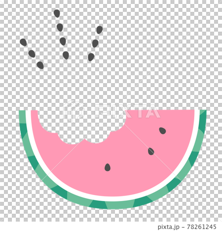 半食粉紅色西瓜和粉彩爆裂種子的插圖 78261245