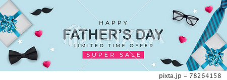 Father's Day Sale Background. Poster, flyer, greeting card, header for website. Vector Illustration 78264158