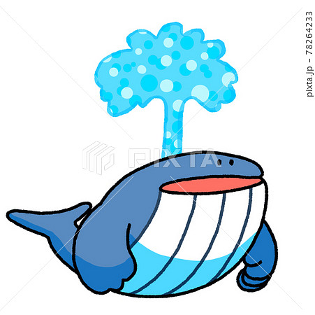 潮を吹くクジラのイラスト素材