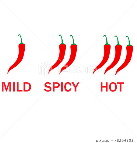 Spicy Chili Pepper Levels On White Background のイラスト素材