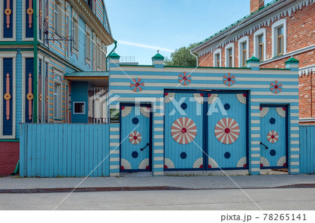 View of the colorful old tatar house at old Tatar Settlement. View of the colorful old tatar house at old Tatar Settlement. 78265141