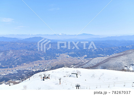 白馬五竜スキー場／地蔵の頭ケルンより浅間山方面を望む(長野県白馬村)【2021.3】 78267037