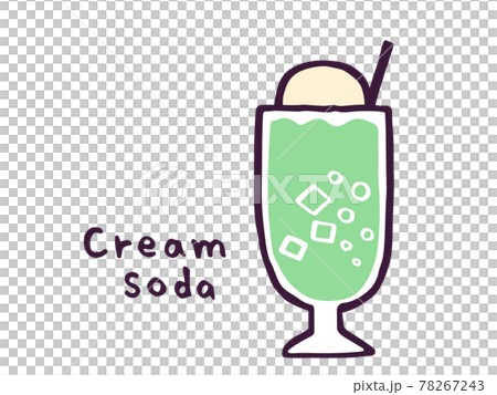 かわいいクリームソーダ Creamsoda ドリンク 手書き文字イラスト素材のイラスト素材