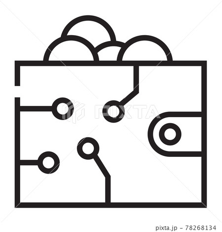Electronic crypto wallet outline icon isolated on white background Electronic crypto wallet outline icon isolated on white background 78268134