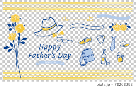 Father's Day title and various illustrations 78268398