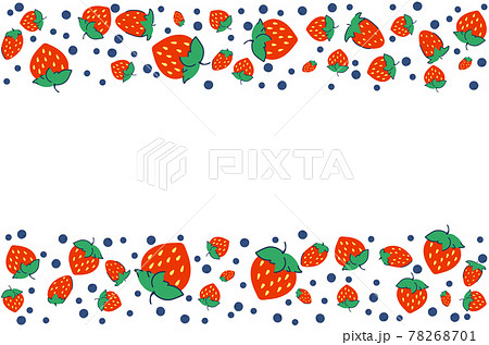 Colorful background with strawberries and blueberries. Vegetarian posters with organic berries. Place for your text. Vector Colorful background with strawberries and blueberries. Vegetarian posters with organic berries. Place for your text. Vector 78268701