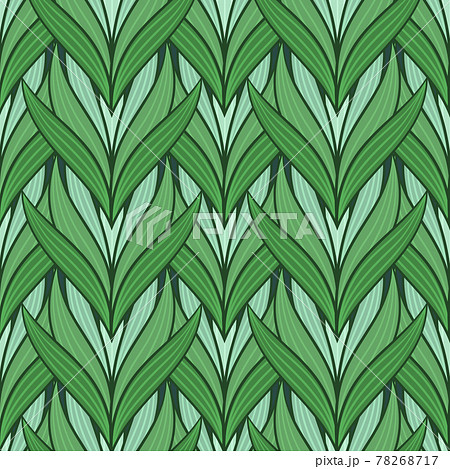 Seamless pattern with tulips in flat modern style. Design from multi-colored tulips in Damascus style. Vector 78268717