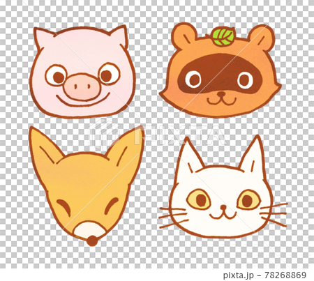 Kobutanuki fox illustration set 78268869