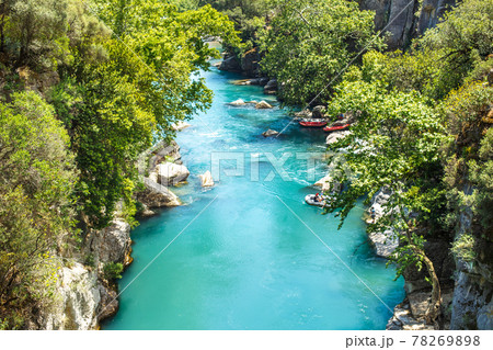 Koprucay river gorge in Koprulu national Park in Turkey in Antalya, Manavgat. 78269898