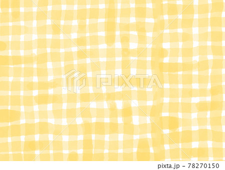 チェック柄の水彩背景 黄色 チェック柄の水彩背景 黄色 78270150