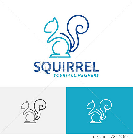 Squirrel Chipmunk Abstract Modern Simple Monoline Logo Symbol 78270610