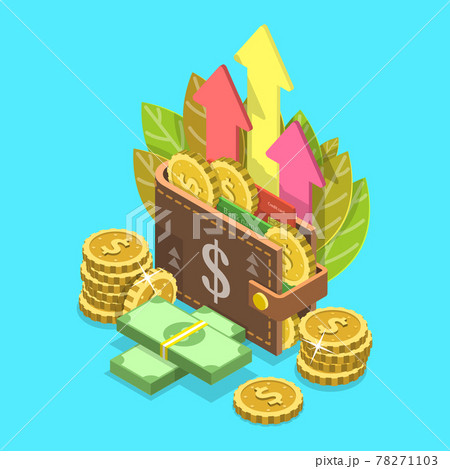 Income Growth Flat Isometric Vector Conceptual Illustration. 78271103