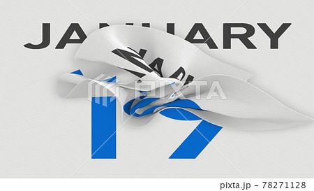 January 19 date behind torn page of a calendar, 3d rendering 78271128