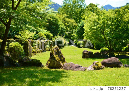 庭園 大分県中津渓石園 新緑の庭園 庭園 大分県中津渓石園 新緑の庭園 78271227