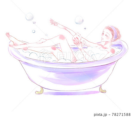 お風呂で体を洗う女性 お風呂で体を洗う女性 78271588