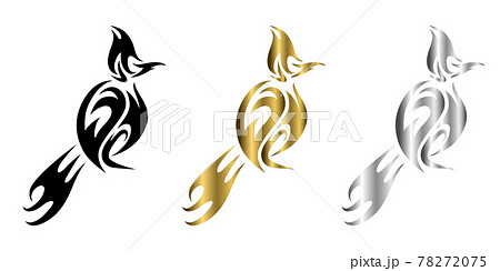 three color black gold silver Line art vector of Red whiskered bulbul bird three color black gold silver Line art vector of Red whiskered bulbul bird 78272075