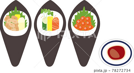 美味しそうな手巻き寿司 78272734