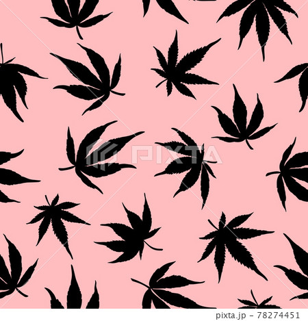 black marijuana on a pink background pattern 78274451