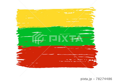 Lithuania s national flag is isolated against a white background