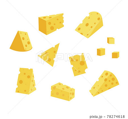 a piece of cheese with holes. Vector illustration 78274618