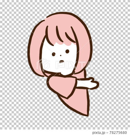 ひょっこり女の子のイラスト素材