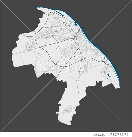 Detailed map of Mainz city, Cityscape. Royalty free vector illustration. 78277172