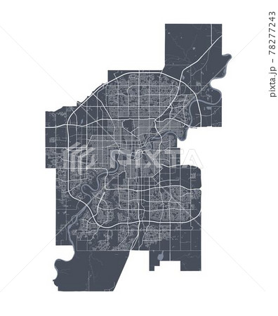 Edmonton map. Detailed map of Edmonton city poster with streets. Cityscape vector. Edmonton map. Detailed map of Edmonton city poster with streets. Cityscape vector. 78277243