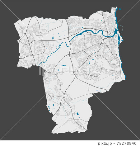 Detailed map of Sunderland city, Cityscape. Royalty free vector illustration. Detailed map of Sunderland city, Cityscape. Royalty free vector illustration. 78278940