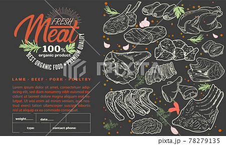 Flyer template for meat products 78279135