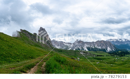 A gravel road in the italian dolomites 78279153